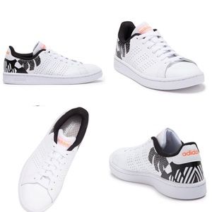 Adidas black geo pattern advantage sneaker